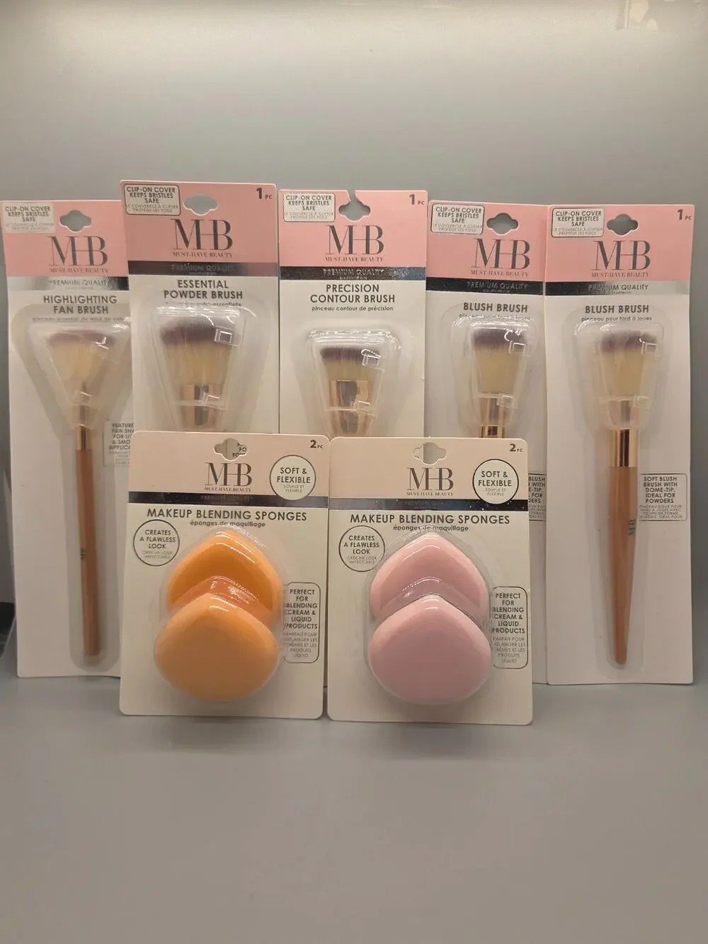Must Have Beauty Make-Up Brush Collection Cover MHB 5 Brushes 2 sponge sets NIB